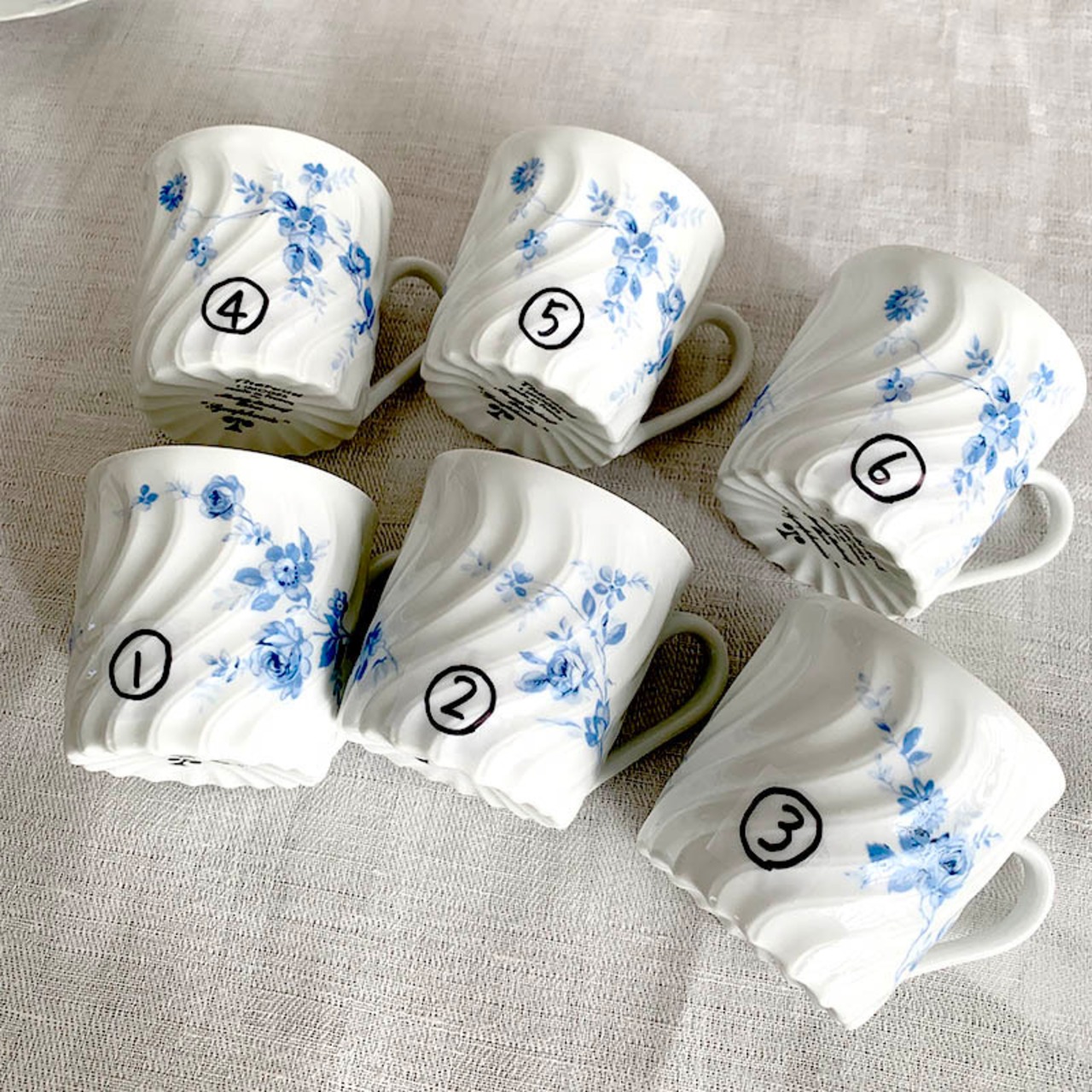 リモージュ Tharaud コーヒーカップ ソーサー ブルー花模様