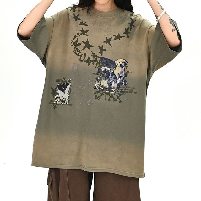 スターグラフィティドッグTシャツ
 2col   R01724