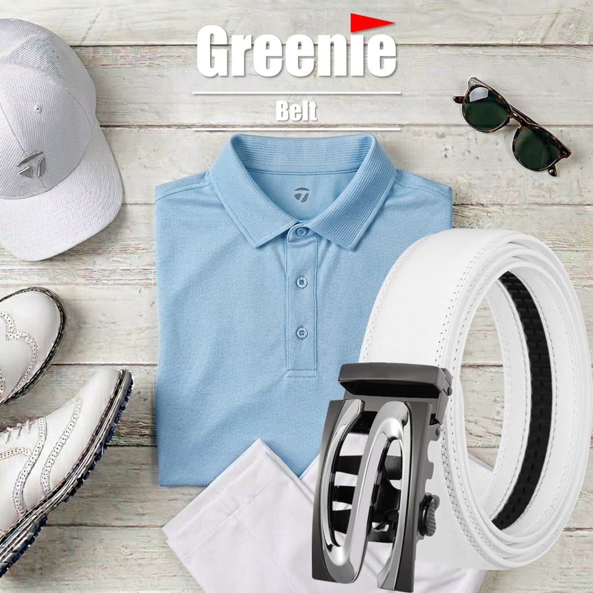 Greenie (グリーニー) ベルト ゴルフ Golf オートロック PUレザー