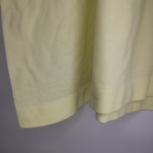 ラコステ　ポロシャツ　半袖　シェルボタン　刺繍ロゴ　無地　ユーロ古着　黄色