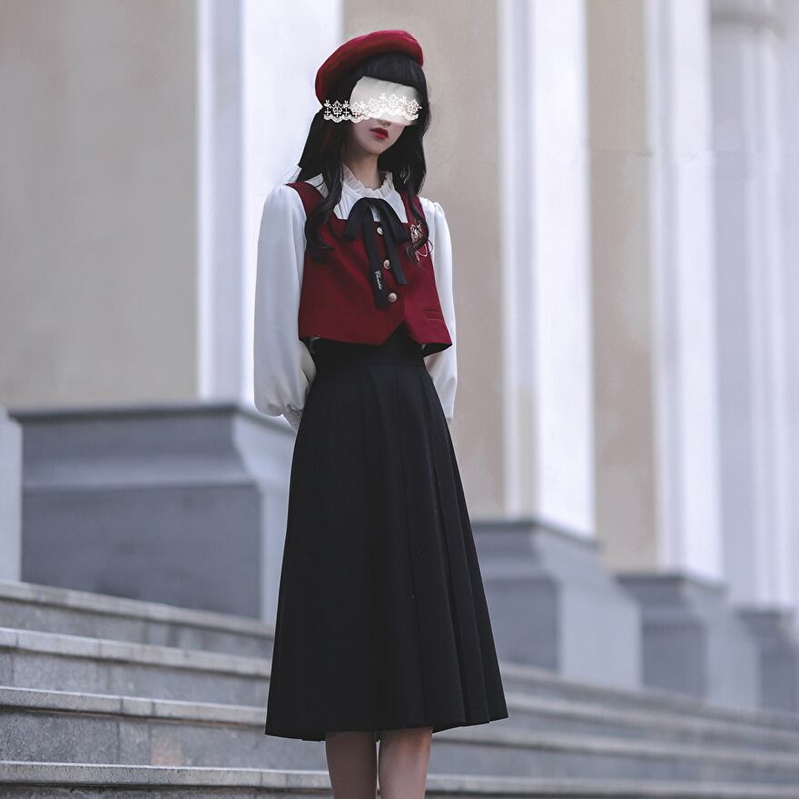 ゴスロリ通販 With U ゴシック ロリィタ ベスト 3つボタン 学園服 制服