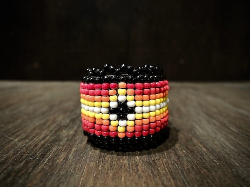 SATANTA サタンタ BEADS LEATHER RING 001