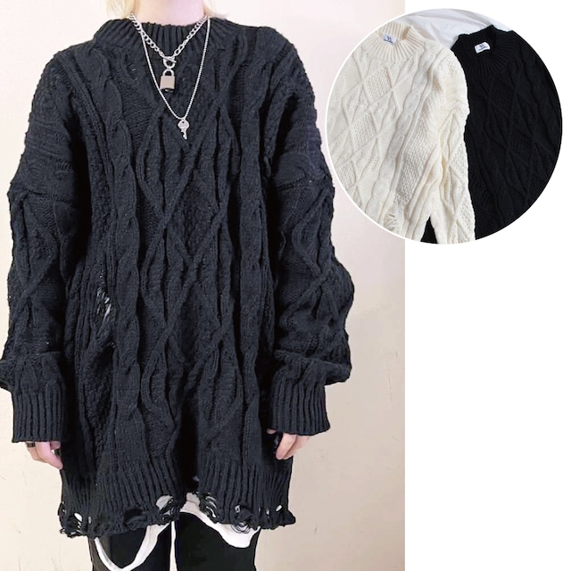 【50%OFF】ダメージケーブルBIGニット