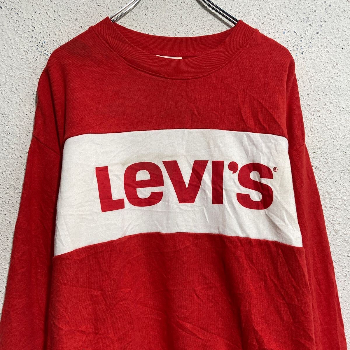 Levi's ロゴスウェット トレーナー リーバイス S レッド プルオーバー