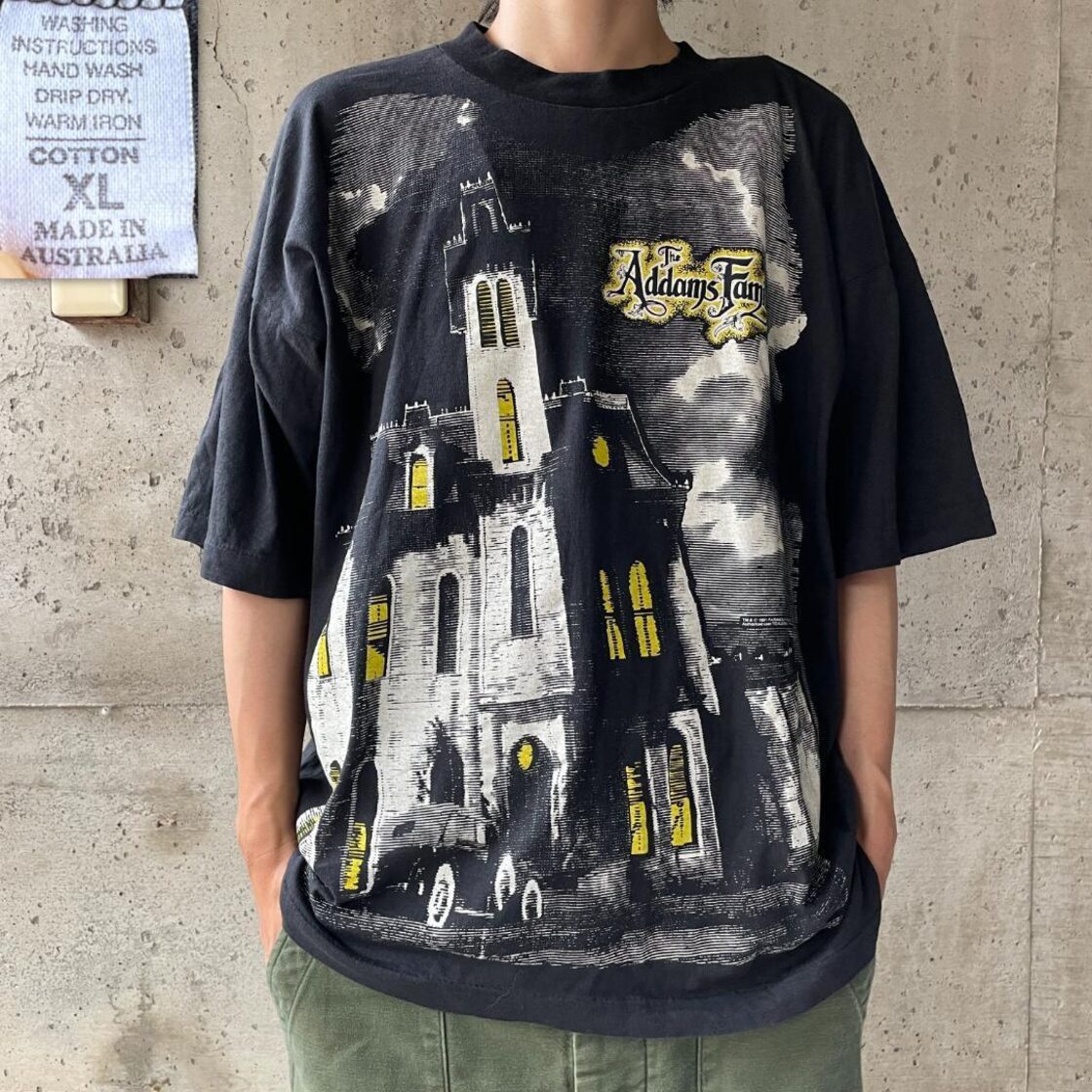XZ368 90s Tシャツ アダムスファミリー ムービー 映画 ホラー 古着 