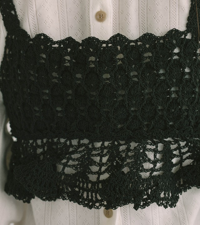 Crochet frilly bustier・C/#black
