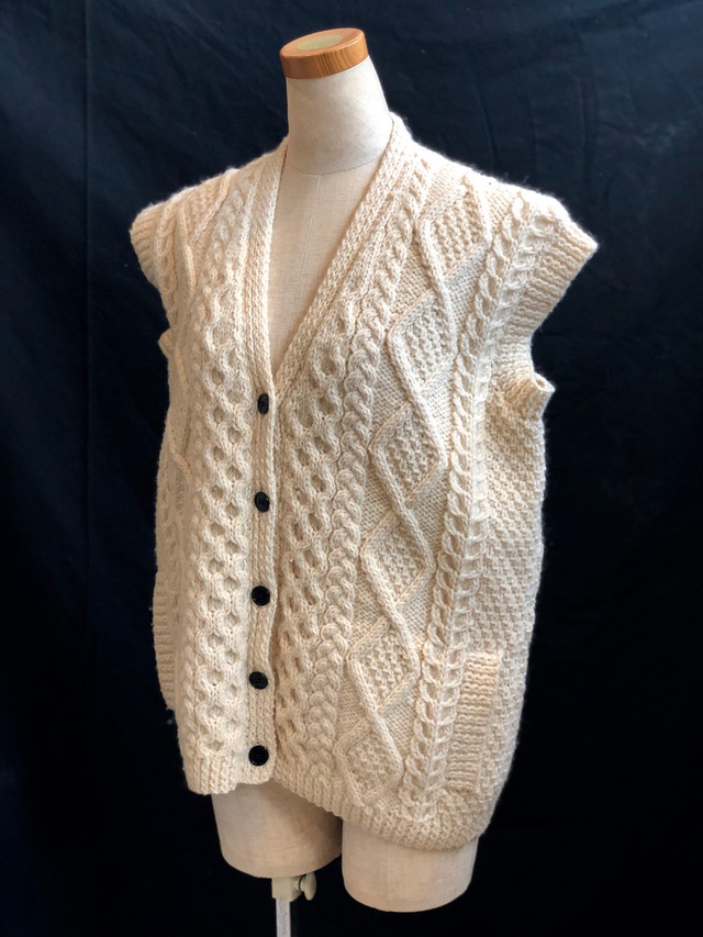 1970s Hand Knitting Aran Vest