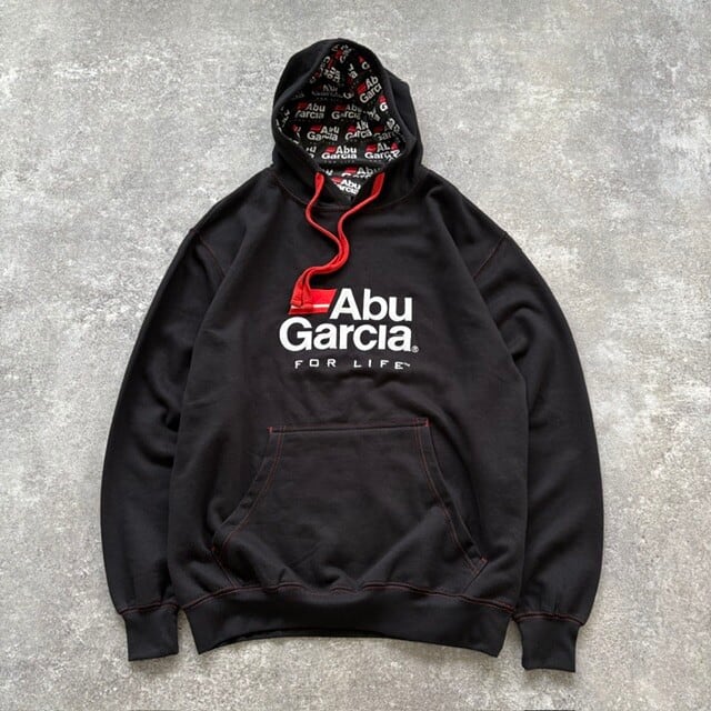 【Abu GarcIa】 アブガルシア スウェットパーカー 刺繍 ブラック 希少 Abu GarcIa】アブガルシア スウェットパーカー 刺繍 ブラック 希少