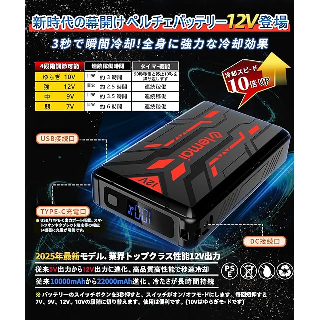 elemai] ペルチェベスト【2025夏新登場＆ペルチェ素子冷却技術】冷却