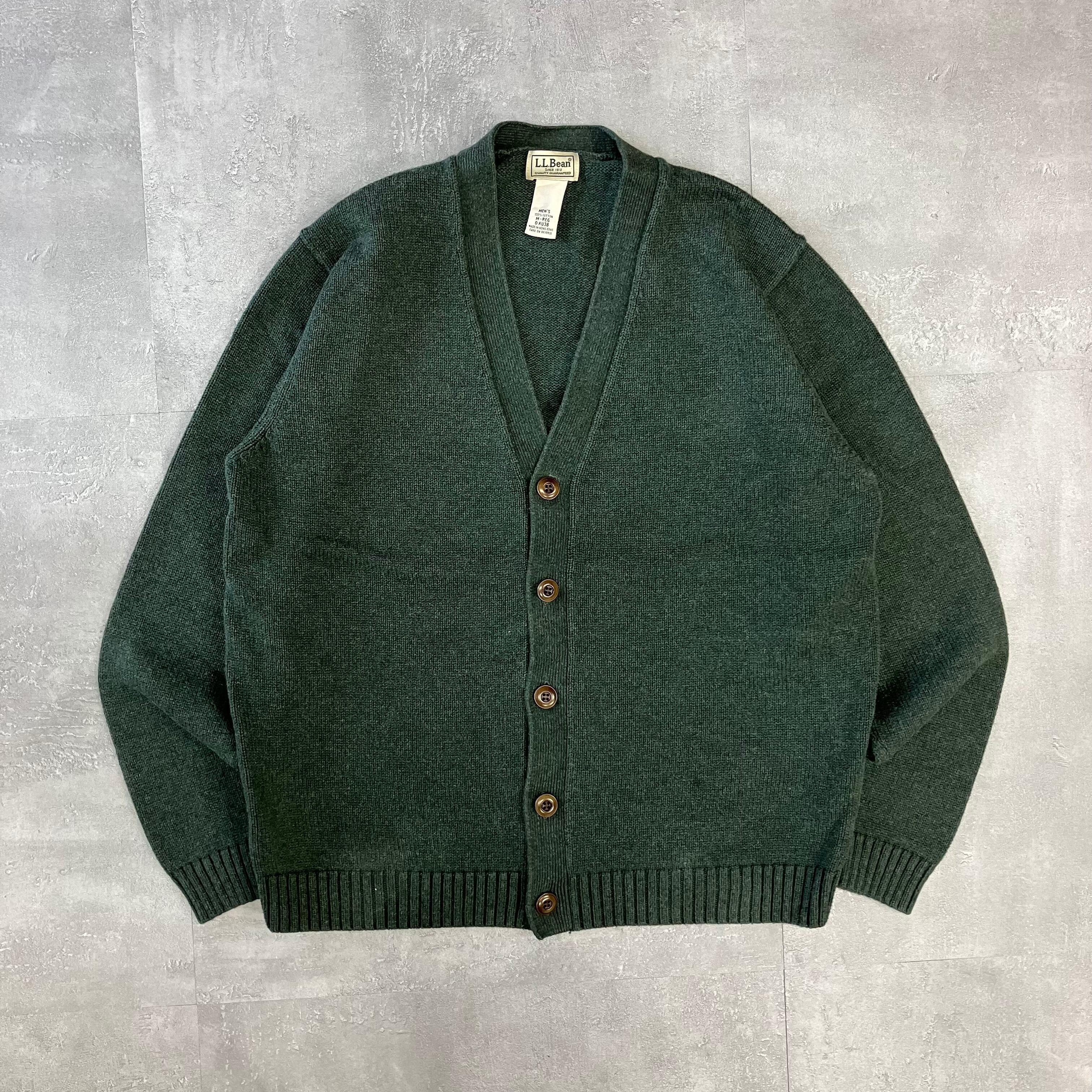 L.L.Bean 00s コットンカーディガン グリーン No.1653