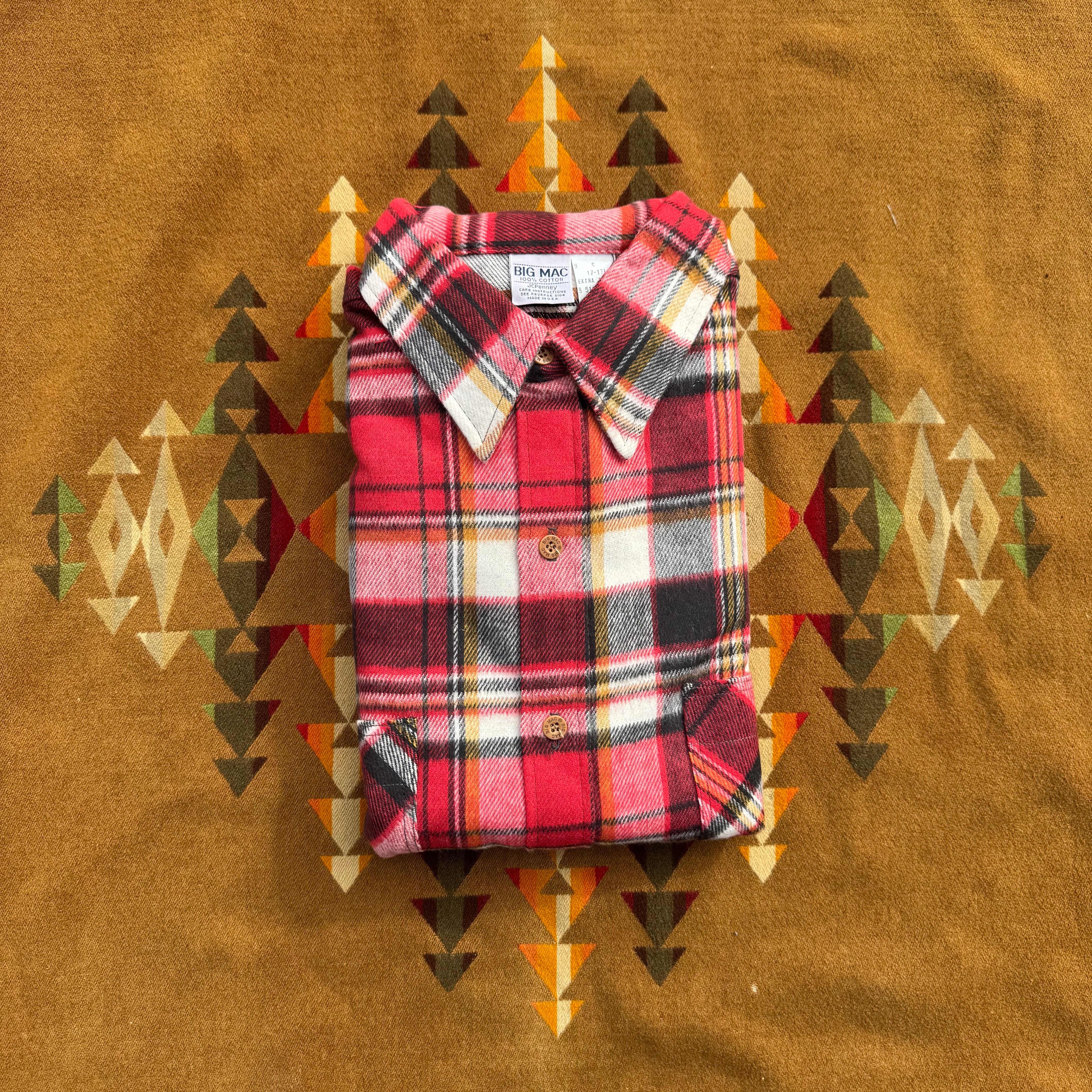 1970’s “BIG MAC” Cotton heavy flannel shirt made in USA・XL