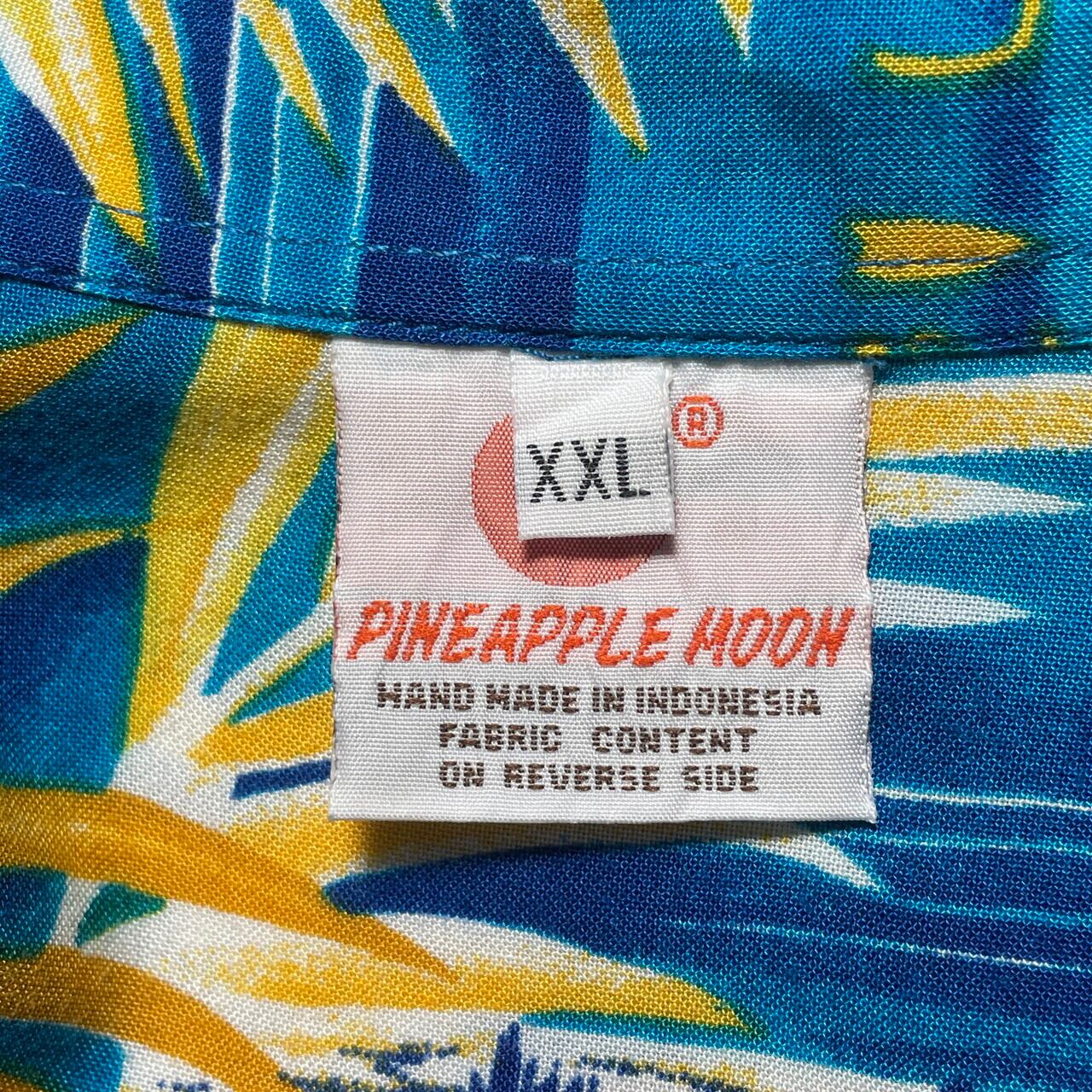 PINEAPPLE MOON 総柄 半袖 レーヨン アロハシャツ メンズ2XL 古着