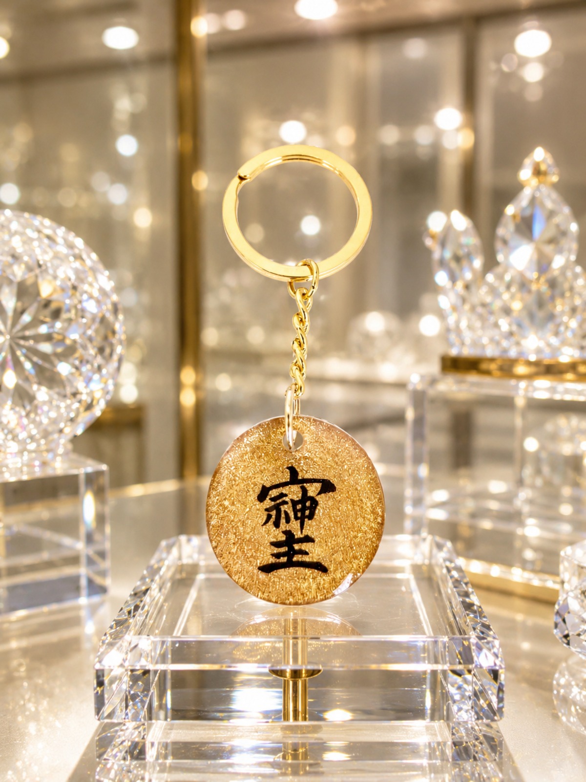 そしじ」レジンキーホルダー（金ラメ入り） | Crystal Temple｜ELENA