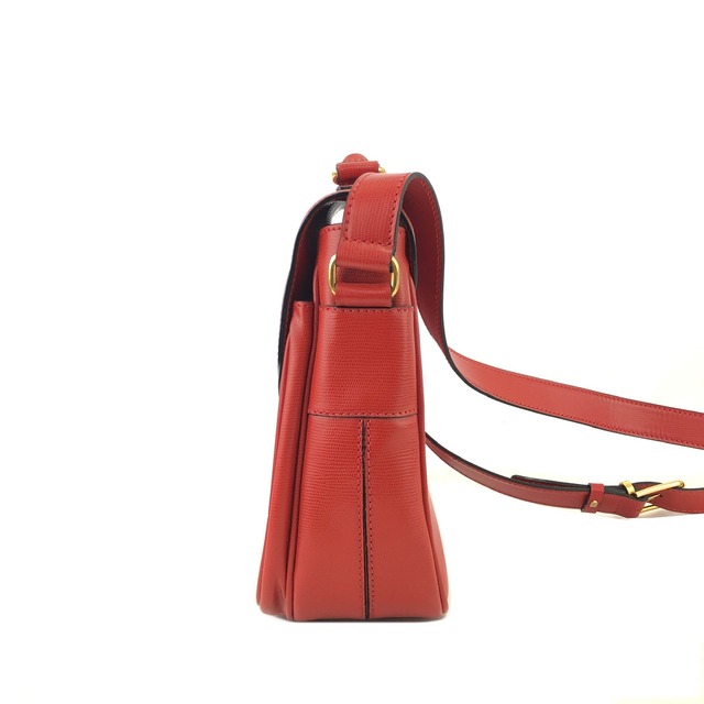 CELINE セリーヌ ロゴモチーフ エンボスレザー 2way ダブルポケット ショルダーバッグ レッド vintage ヴィンテージ オールド rvmknd