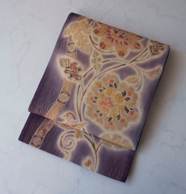 【ふくろ帯】華唐草鳳凰文　洒落ふくろ帯