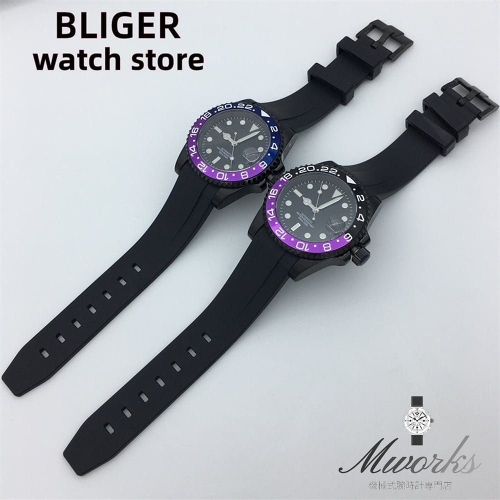 Black Purple A】紫 メンズウォッチnh 自動巻き Cigger pt 黒 青 Black Purple A】紫 メンズウォッチnh 自動巻き Cigger pt 黒 青