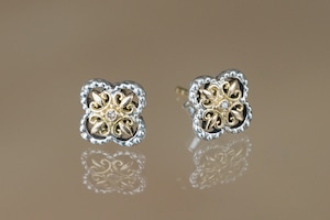 Cross Flower Stud Earrings