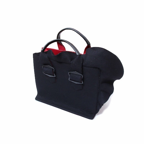 EMPORIO ARMANI FeltFrillLeatherHandBag