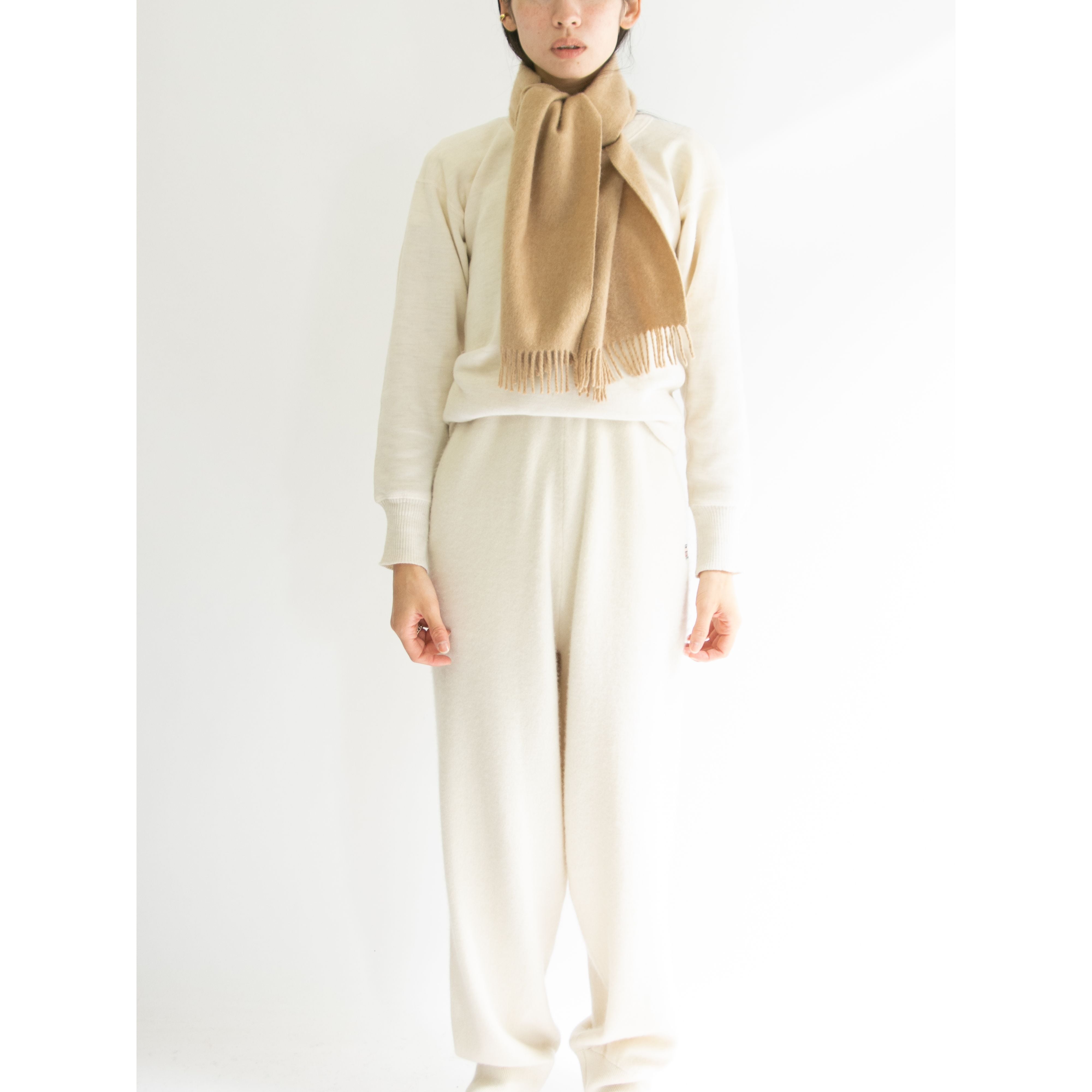西ドイツ製 ヴィンテージカシミヤマフラー CALW】Made in West-Germany 100% Cashmere Fringe Scarf