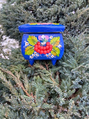 ペトリキフカ塗り　ジュエリーボックス（ホメンコ作）