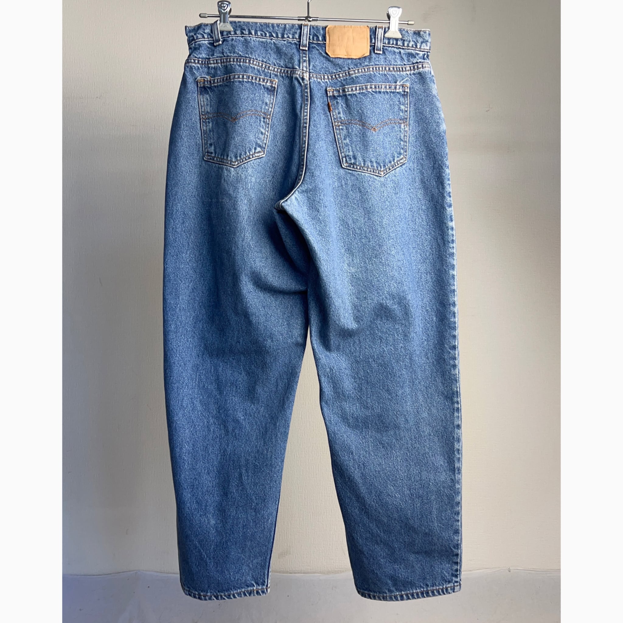 90's Levi’s 580 USA製 スーパーワイドテーパード DENIM PANTS オレンジタブ【0725A12】【送料無料】