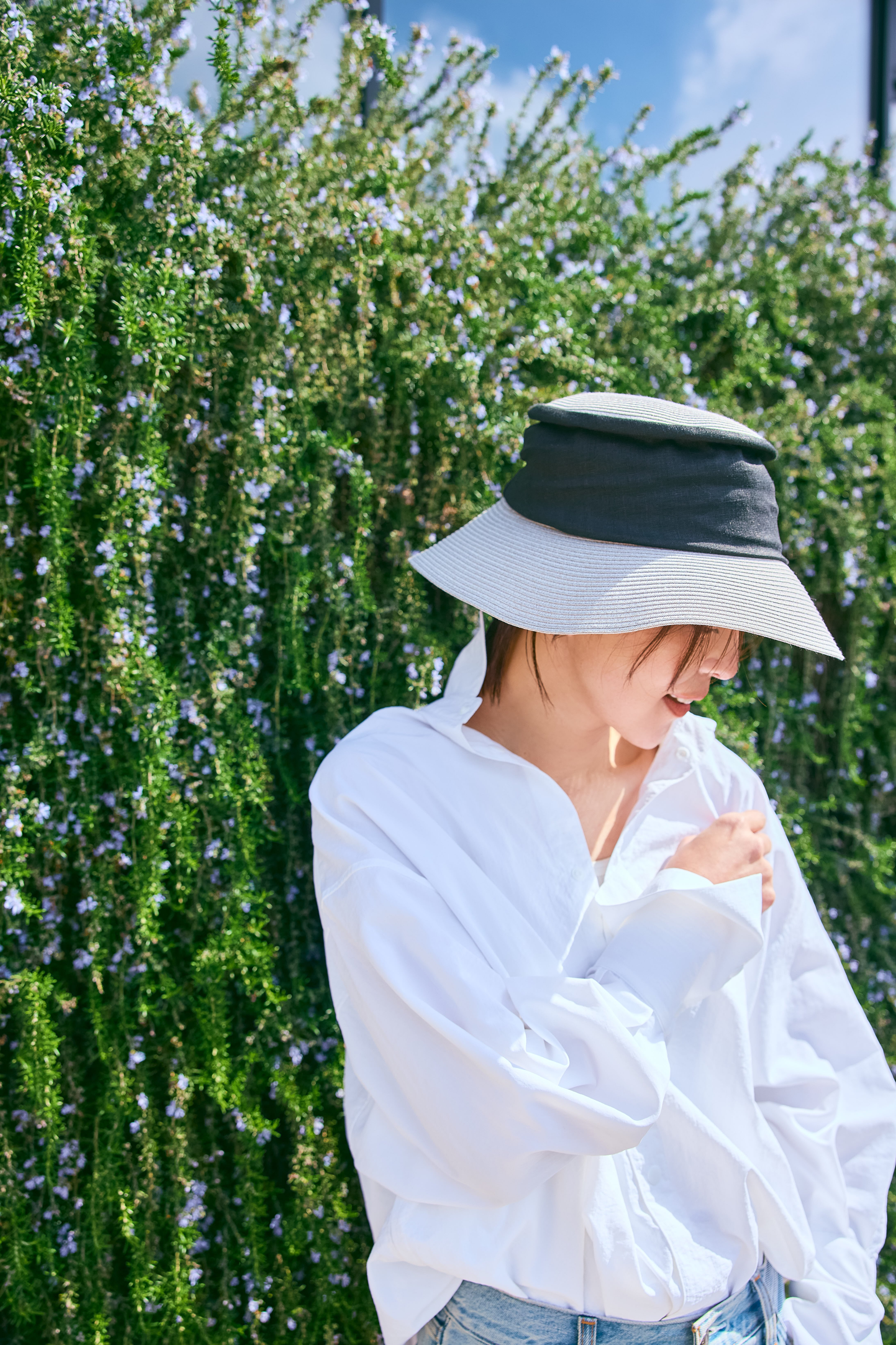 丸めて洗える SUMMER HAT soleil ナチュラル×黒 | THE9SHOP