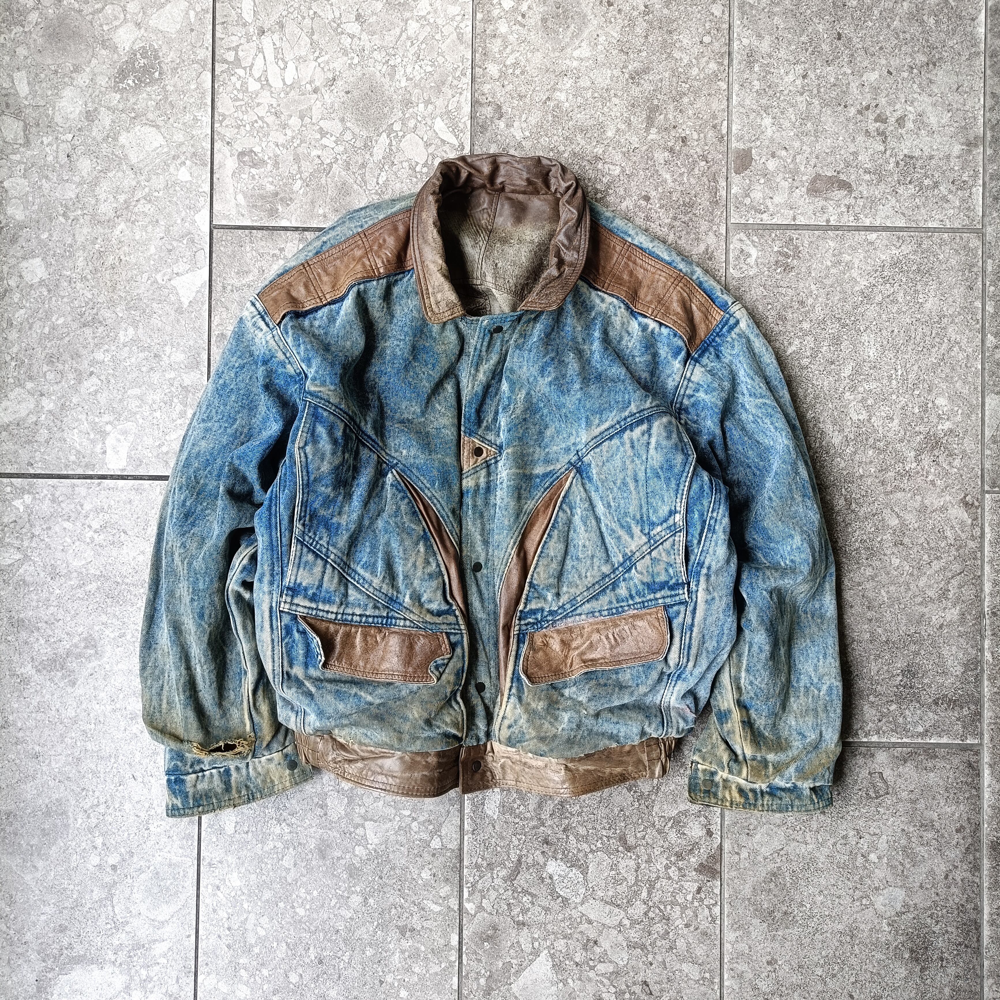 80s OLD STUSSY/Denim Jacket/USA製/黒タグ/L/デニムジャケット