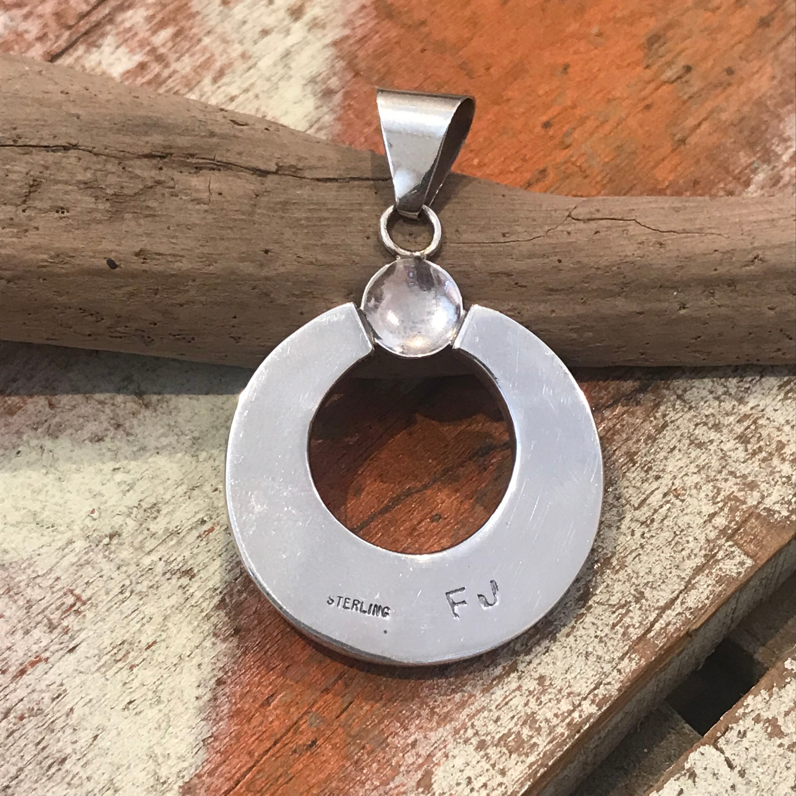 Sterling silver ナバホ族エッジプレートペンダントトップ〈Francis