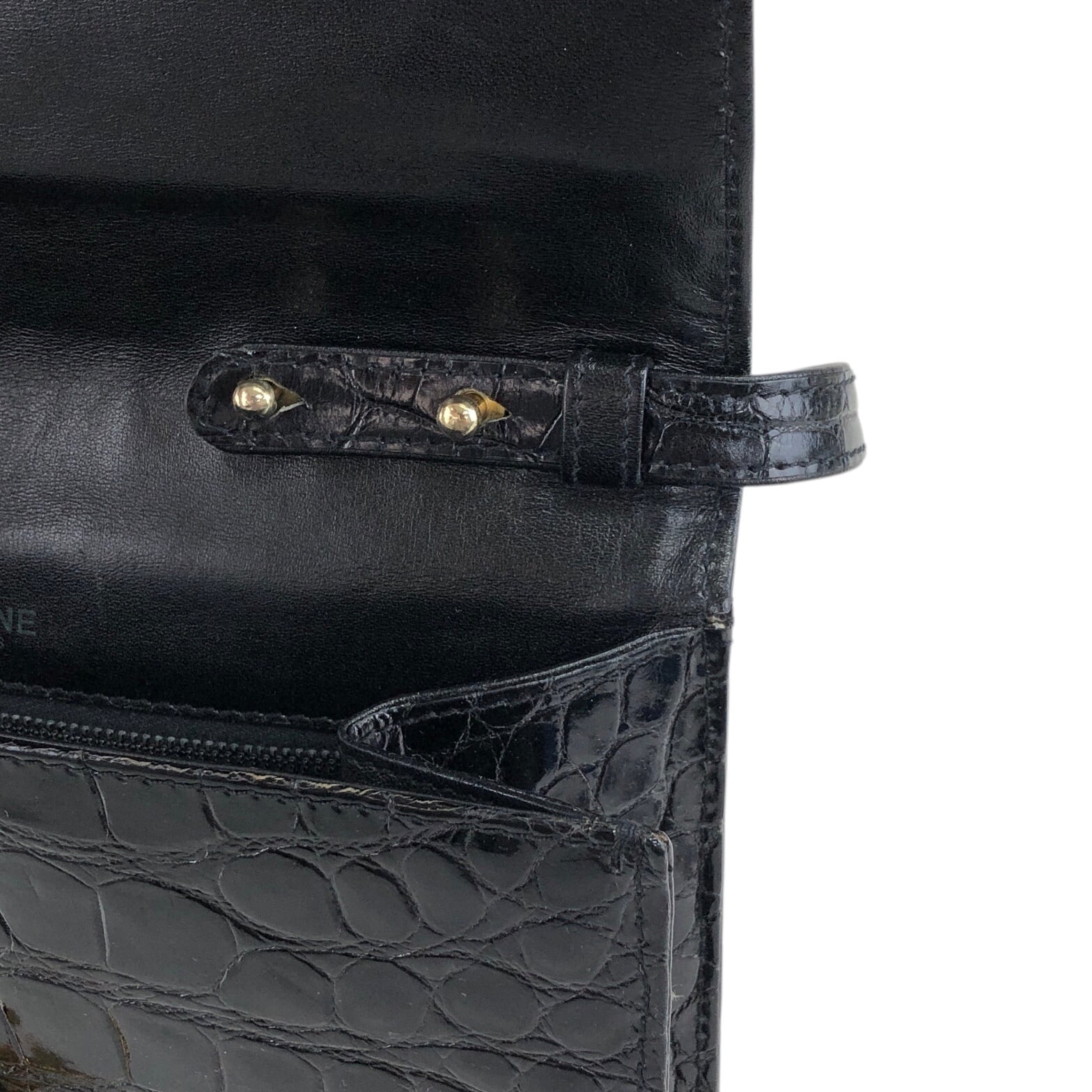 CELINE セリーヌ ショルダーバッグ ブラック トリオンフ クロコ型押し