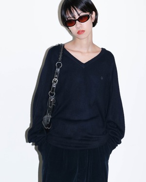 1980-90s Christian Dior - v-neck knit sweater