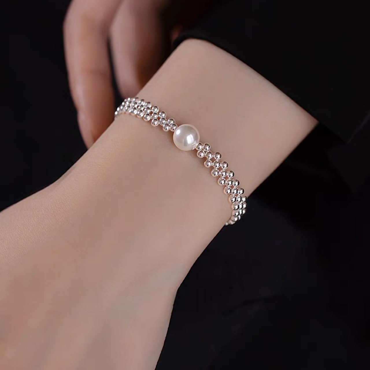 かわいい ホワイト パール ブレスレット