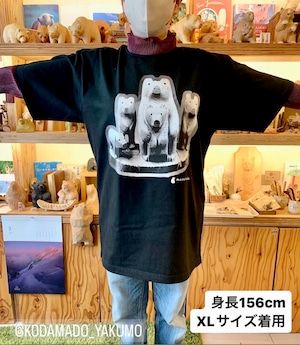 【3XL】増田さんの熊！神殿白黒Tシャツ