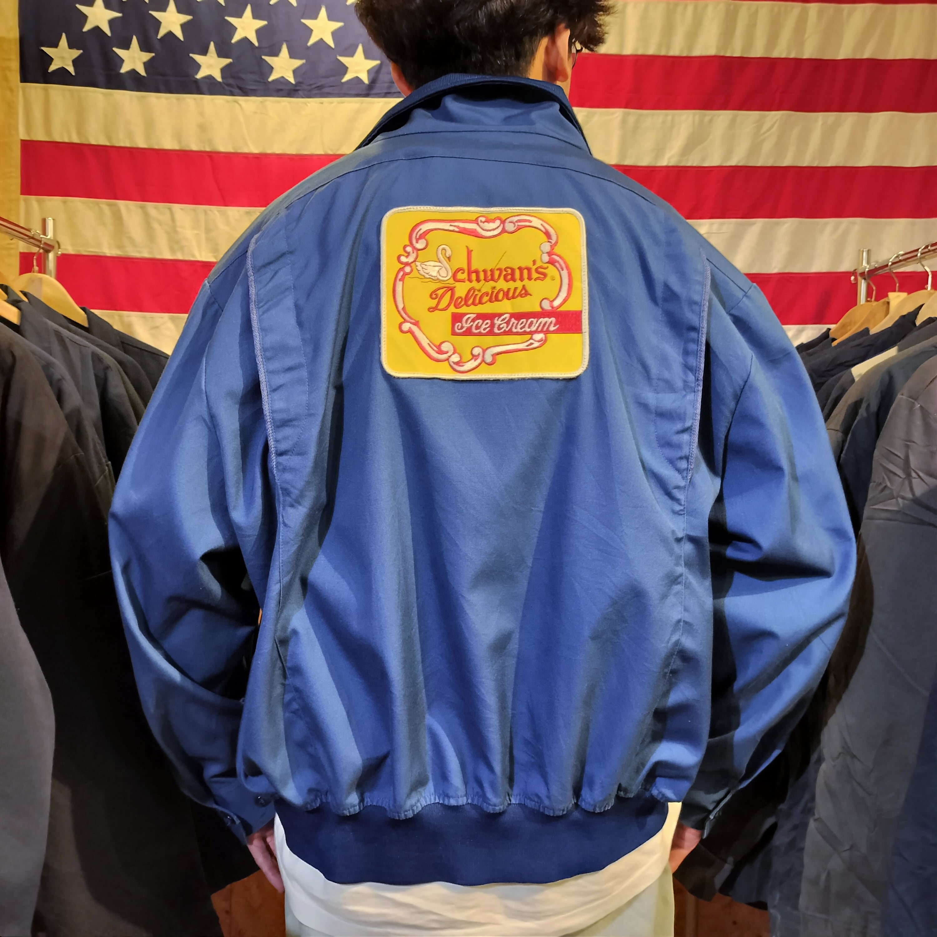 Used ジャケット◆80s Vintage RIVERSIDE USA製 "Schwan's ICE co."work jacket◆USA古着 ヴィンテージ