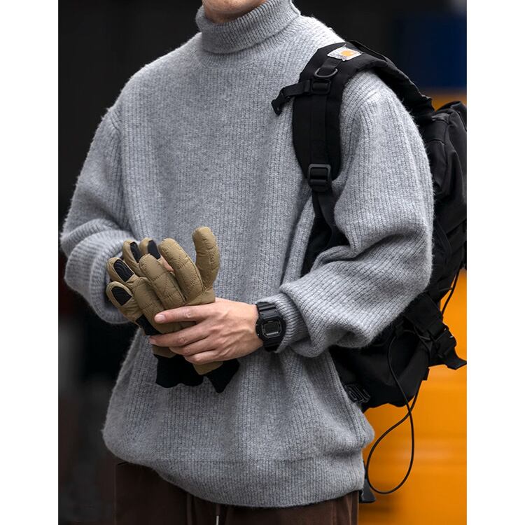 ★ANTI-PILLING TURTLENECK PLAIN SWEATER　　A0881