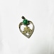 Vintage Gold Wash 925 Silver Heart Chinese Character「寿 Nephrite Pendant Top
