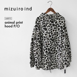 mizuiro ind [ミズイロ インド] animal print hood P/O [3-230142] アニマルプリントフードパーカー・フード・アニマル・長袖・ワイドシルエット・LADY'S [2026AW]