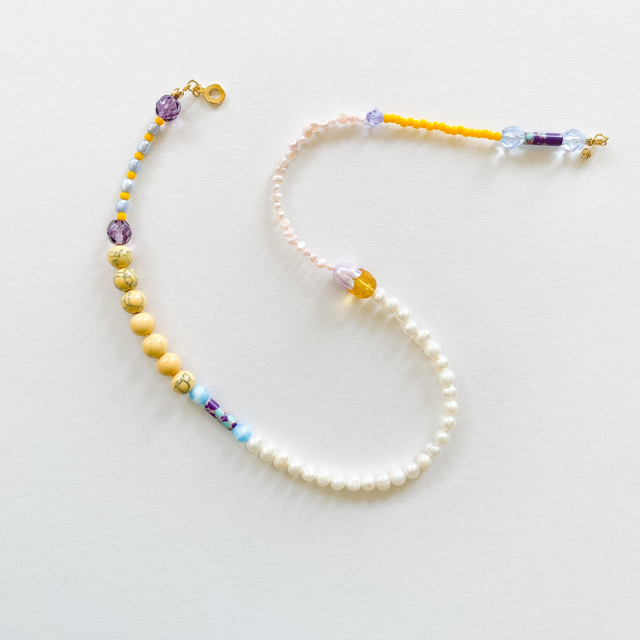 淡水パールとビーズのネックレス