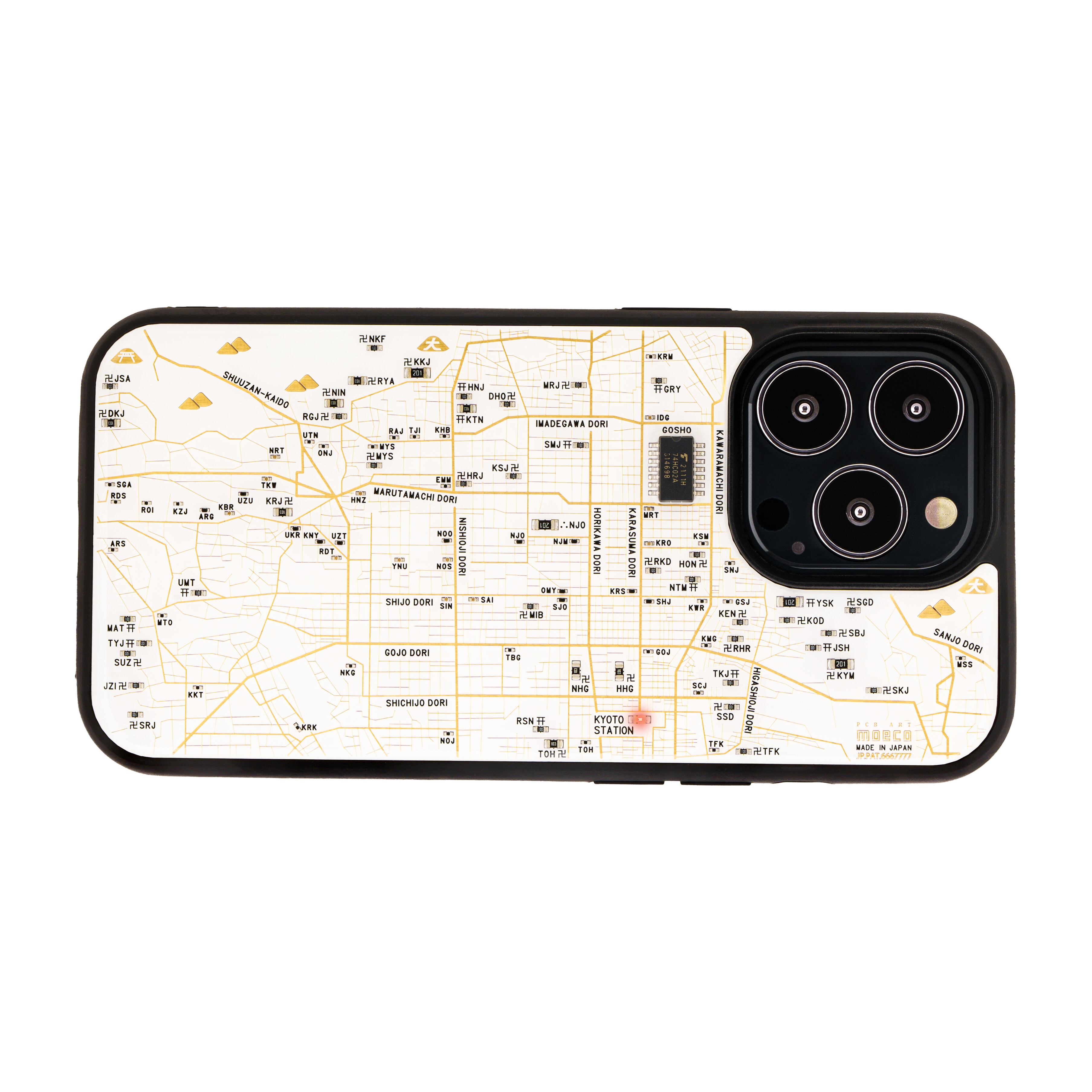 FLASH 京都回路地図 iPhone 14 Pro ケース | PCB ART moeco