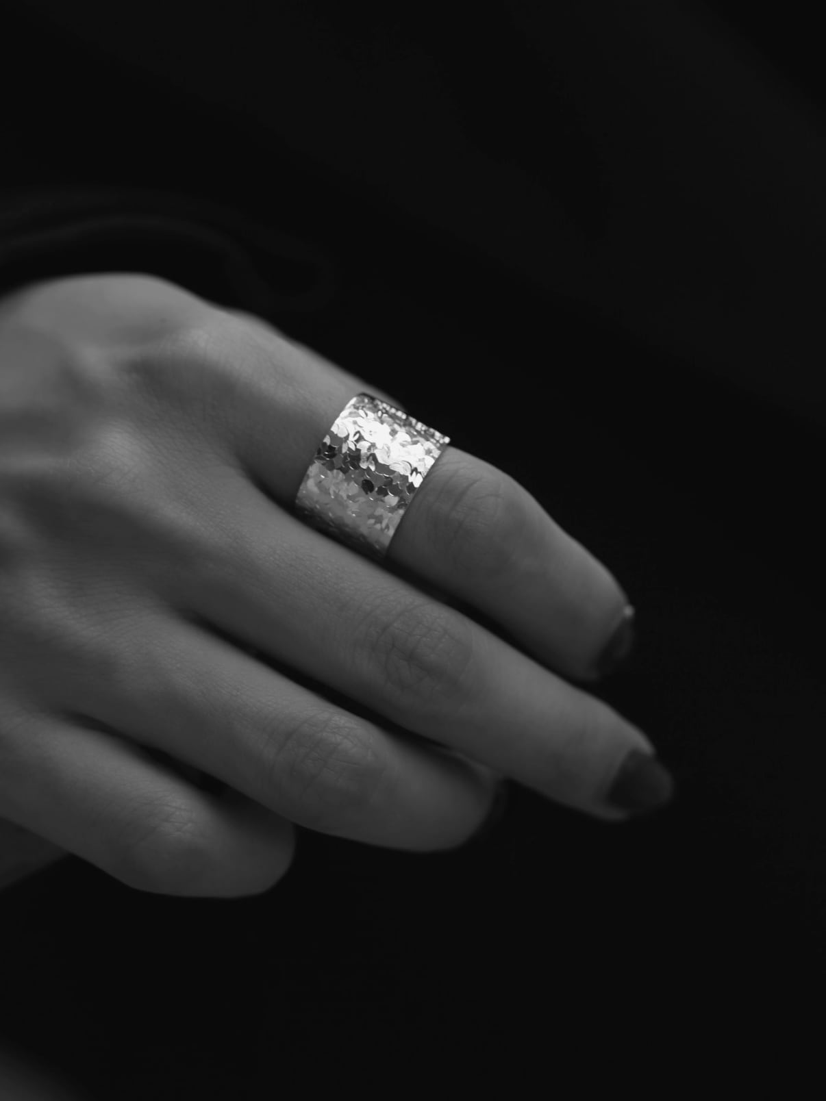 s925 Scale Texture Wide Ring | Lncs