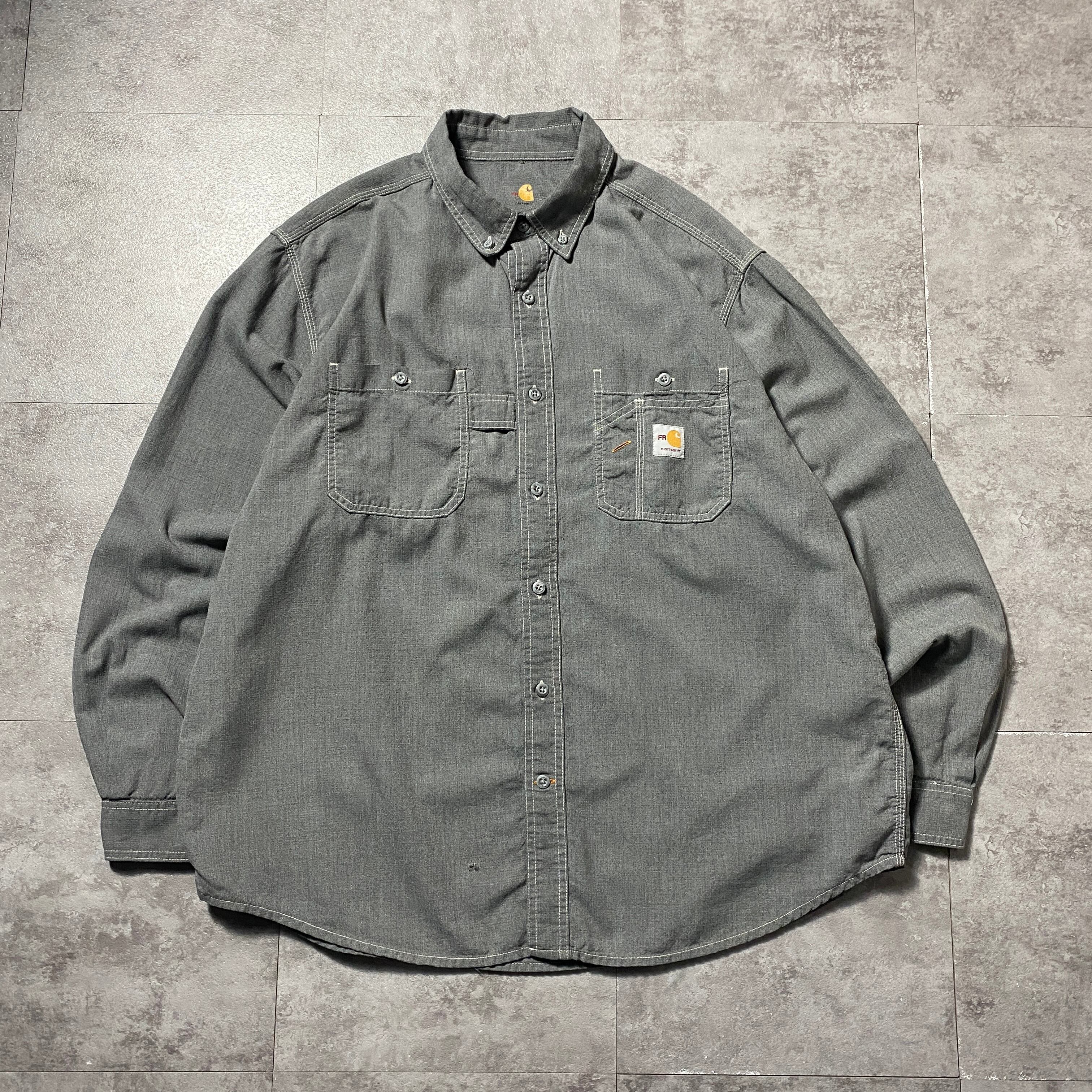 Size:XL】carhartt FR カーハート ダブルポケット ラベルロゴ グレー