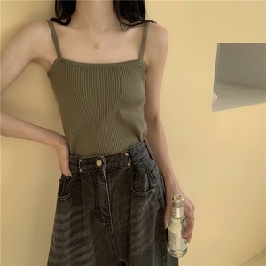 【MumuIns 】 リブレースタンクトップ　A0007