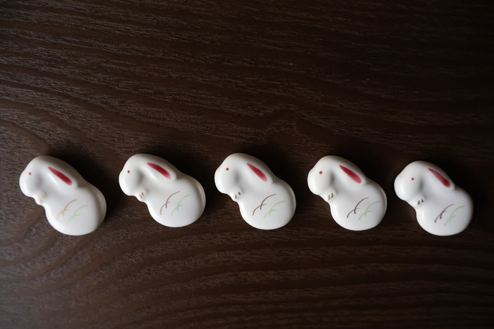 清水焼 白うさぎ はし置