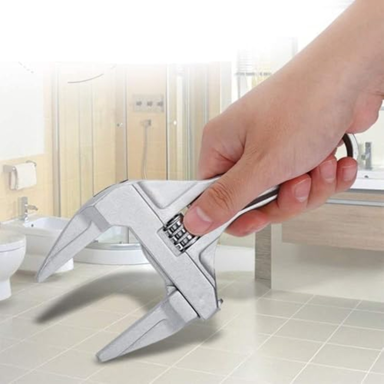 Giratist モンキーレンチ ワイド たて型 水栓レンチ 大開口 トップワイドモンキレンチ 調整範囲(6-68mm) 薄型 軽量 作業 水道管 配管 修理