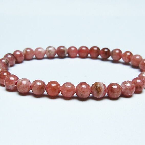 インカローズ ブレスレット 6mm ロードクロサイト ブレス 一点物 メール便可 [M便 1/10] 111-46546