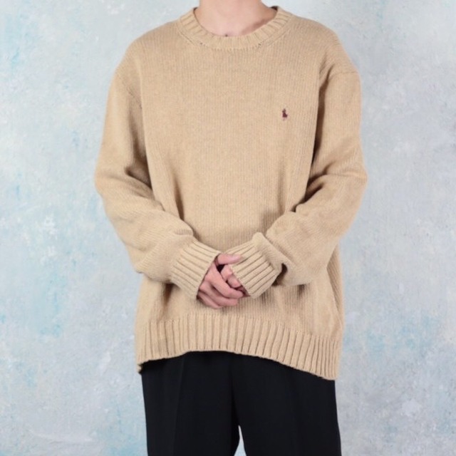 Polo by Ralph Lauren ベージュカラー オーバーサイズ コットン ニット 