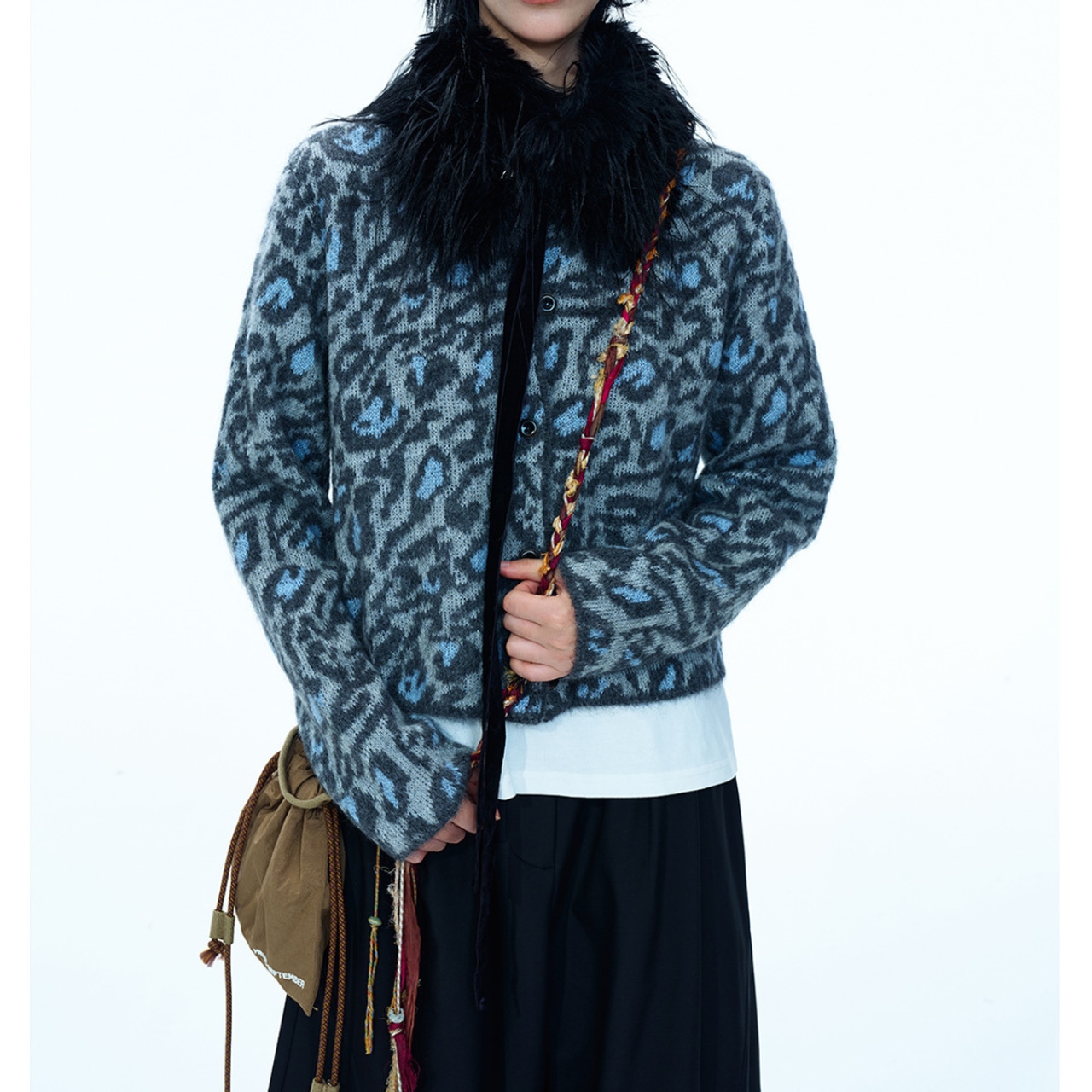 Jacquard Knit Cardigan T3937