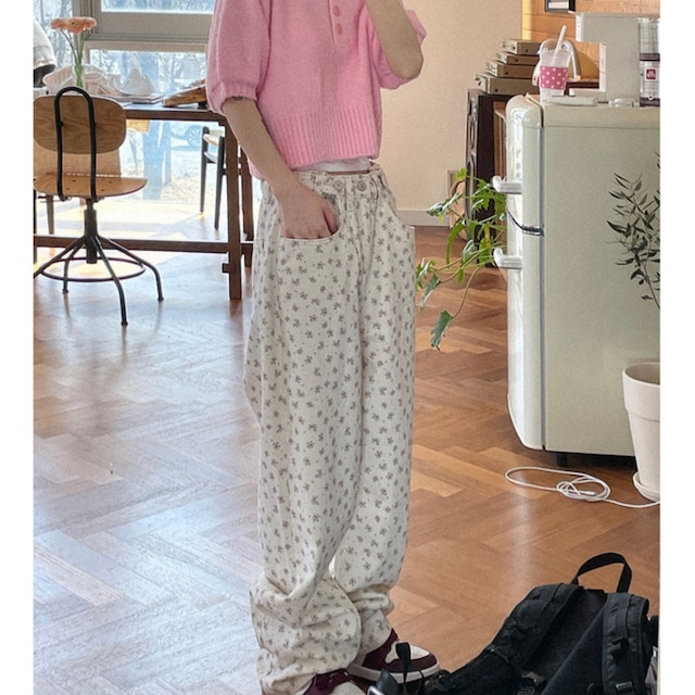 [NYEONG CLOSET] Flower bizo cotton pants / 2color 正規品 韓国ブランド 韓国通販 韓国代行 韓国ファッション パンツ