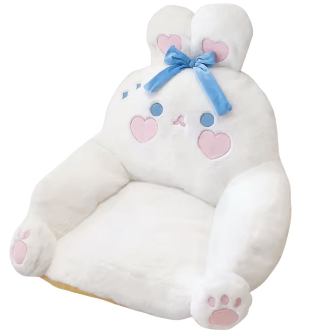 クッション かわいいウサギのミニソファ ホワイト 特大 ぬいぐるみ 白