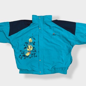 【J'hayber】90s EU製 ナイロンジャケット ブルゾン ジャンパー ワンポイント バックロゴ 刺繍 プリント スナップ ジップアップ ビッグシルエット ワイドサイズ ジェイハイバー EU古着