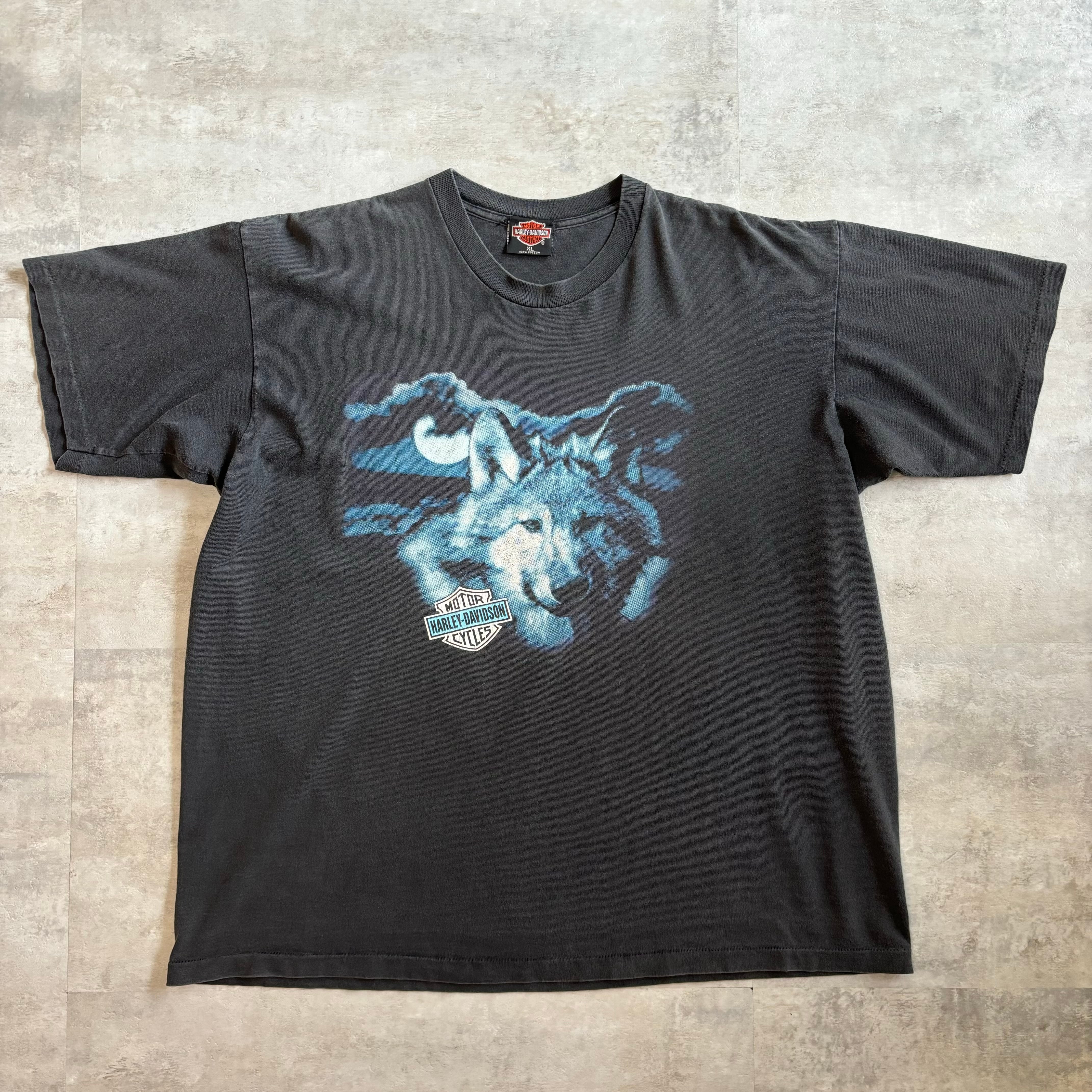 《XLsize》USA製 Harley-Davidson ハーレーダビッドソン vintage ウルフ オオカミ Tシャツ no.3141